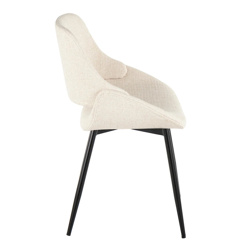 Chaise de salle à manger du milieu du siècle en similicuir gris / métal noir, lot de 2