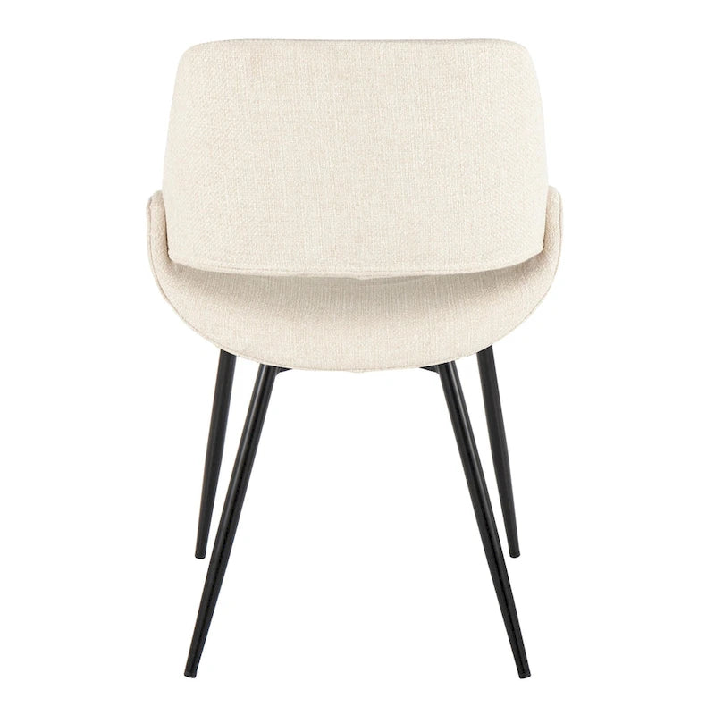 Chaise de salle à manger du milieu du siècle en similicuir gris / métal noir, lot de 2