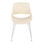 Chaise de salle à manger du milieu du siècle en similicuir gris / métal noir, lot de 2