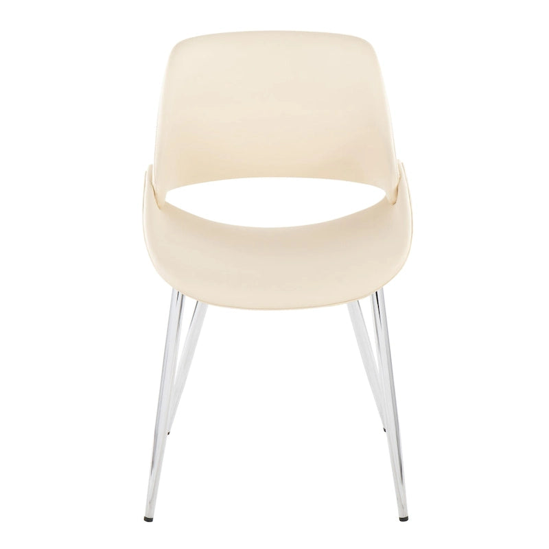 Chaise de salle à manger du milieu du siècle en similicuir gris / métal noir, lot de 2