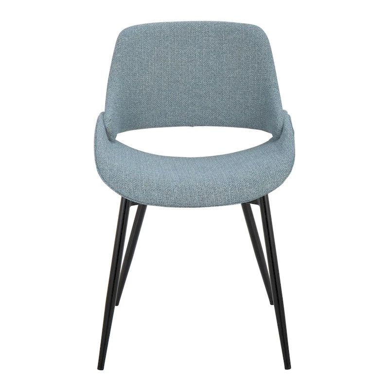 Chaise de salle à manger du milieu du siècle en similicuir gris / métal noir, lot de 2