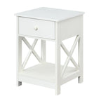 Espresso / Black / White 1-Drawer End Table with Shelf, Single