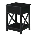 Espresso / Black / White 1-Drawer End Table with Shelf, Single