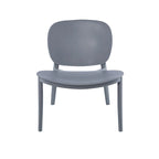 Chaise de salle à manger en plastique PP bleu / beige / gris, lot de 2, intérieur et extérieur