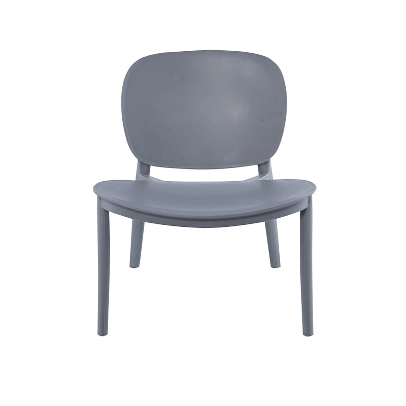 Chaise de salle à manger en plastique PP bleu / beige / gris, lot de 2, intérieur et extérieur