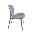 Chaise de salle à manger en plastique PP bleu / beige / gris, lot de 2, intérieur et extérieur