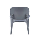 Chaise de salle à manger en plastique PP bleu / beige / gris, lot de 2, intérieur et extérieur