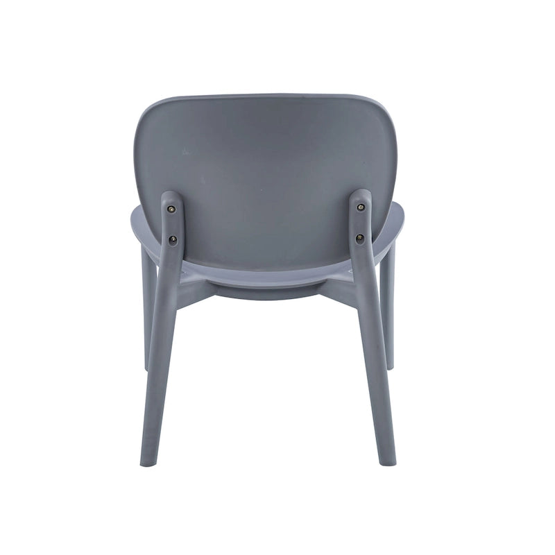 Chaise de salle à manger en plastique PP bleu / beige / gris, lot de 2, intérieur et extérieur