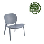 Chaise de salle à manger en plastique PP bleu / beige / gris, lot de 2, intérieur et extérieur