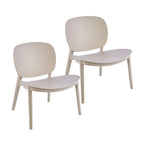 Chaise de salle à manger en plastique PP bleu / beige / gris, lot de 2, intérieur et extérieur