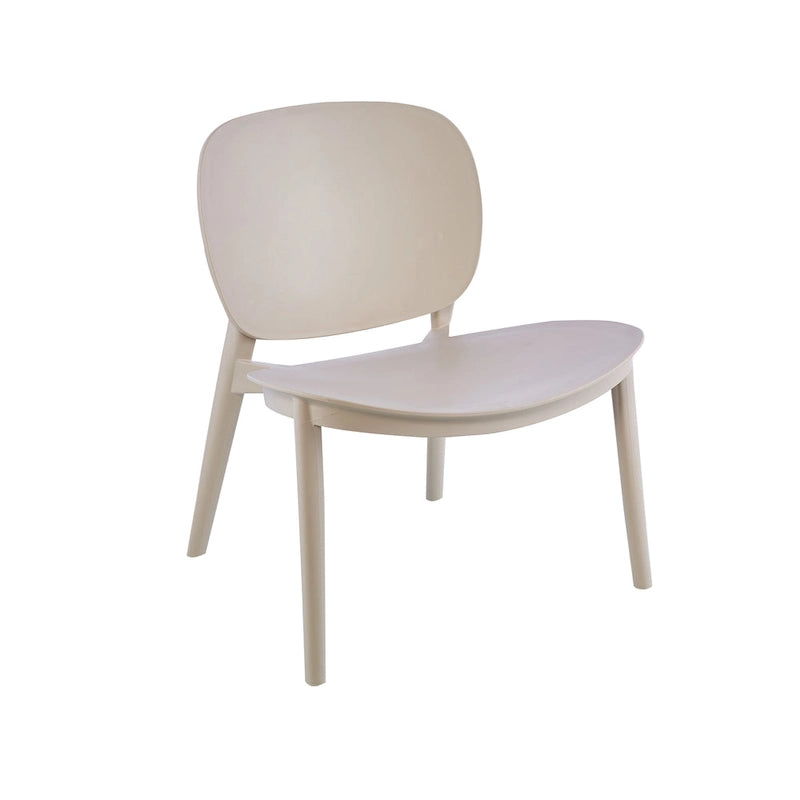 Chaise de salle à manger en plastique PP bleu / beige / gris, lot de 2, intérieur et extérieur
