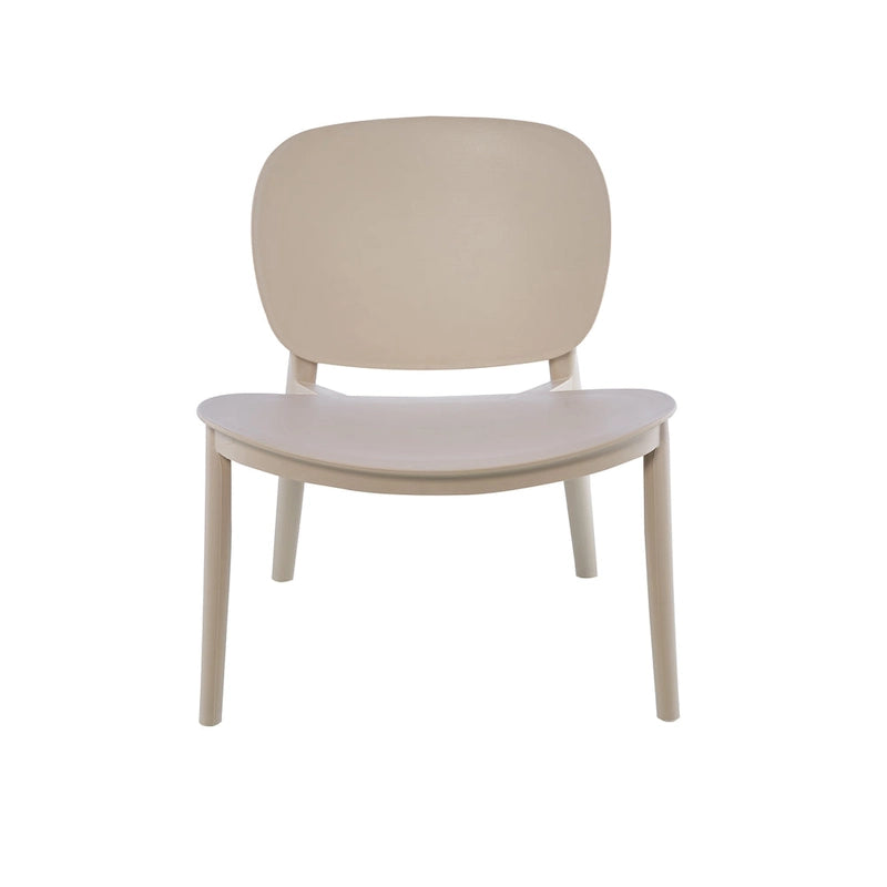 Chaise de salle à manger en plastique PP bleu / beige / gris, lot de 2, intérieur et extérieur
