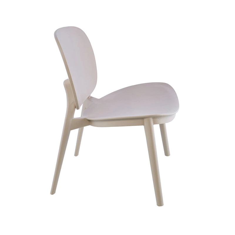 Chaise de salle à manger en plastique PP bleu / beige / gris, lot de 2, intérieur et extérieur