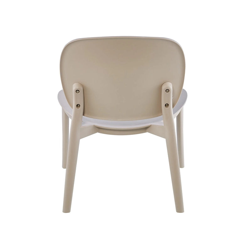 Chaise de salle à manger en plastique PP bleu / beige / gris, lot de 2, intérieur et extérieur