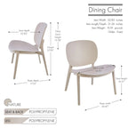 Chaise de salle à manger en plastique PP bleu / beige / gris, lot de 2, intérieur et extérieur
