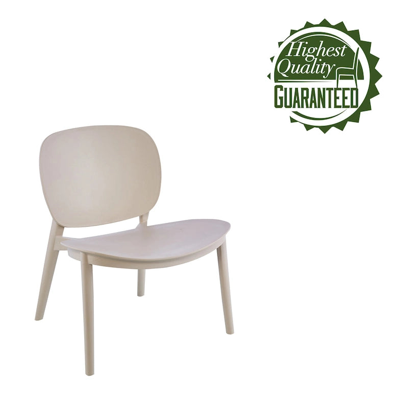 Chaise de salle à manger en plastique PP bleu / beige / gris, lot de 2, intérieur et extérieur