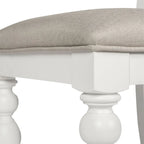 Chaise d'appoint à lattes, dossier plein, blanc huître, lot de 2