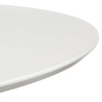 White/Walnut Round Dining Table, Mid-Century Style, Seats 4