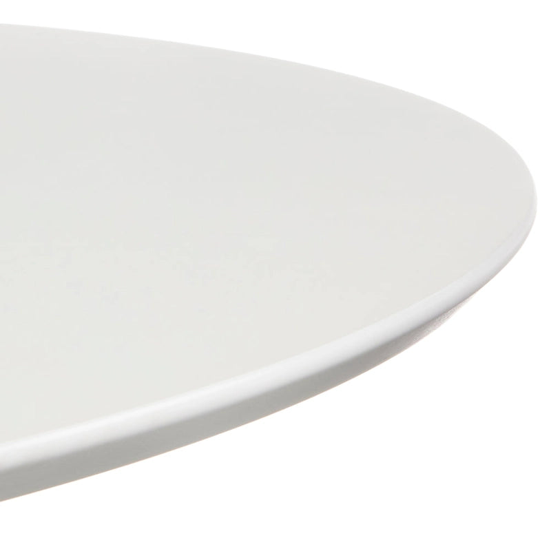 White/Walnut Round Dining Table, Mid-Century Style, Seats 4