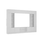 Black / White Wall Unit TV Stand with LED Lighting, Fits up to 75" TV, 2–3 Person Assembly