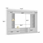 Black / White Wall Unit TV Stand with LED Lighting, Fits up to 75" TV, 2–3 Person Assembly