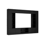 Black / White Wall Unit TV Stand with LED Lighting, Fits up to 75" TV, 2–3 Person Assembly