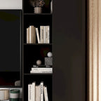 Black / White Wall Unit TV Stand with LED Lighting, Fits up to 75" TV, 2–3 Person Assembly