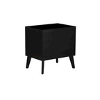 Natural/Black Rubberwood Cane 2-Drawer Nightstand, Single