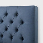 Navy / Grey / Taupe Button-Tufted Upholstered Platform Bed Frame – Full / Queen / King