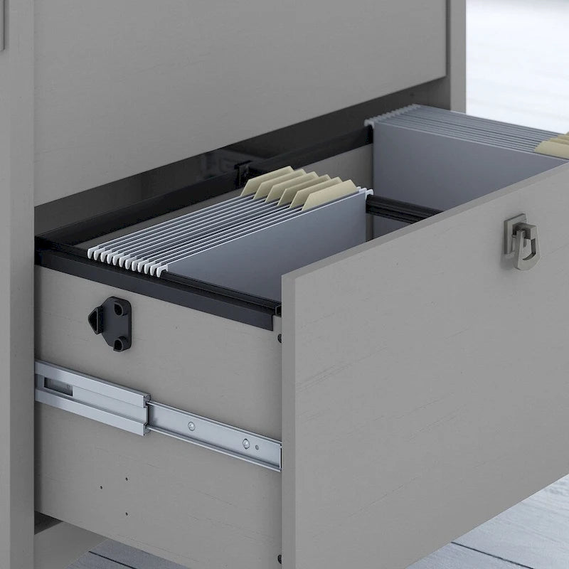 Grey Mission-Style 2-Drawer Lateral File Cabinet for 1 User