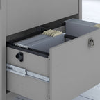 Grey Mission-Style 2-Drawer Lateral File Cabinet for 1 User