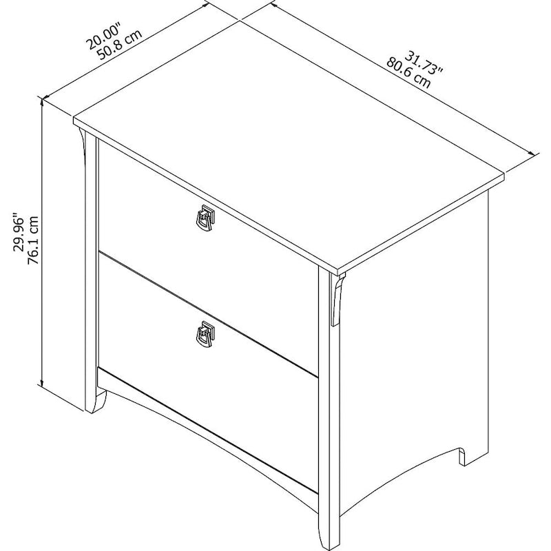 Grey Mission-Style 2-Drawer Lateral File Cabinet for 1 User