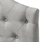 Grey / Beige Camelback Twin Upholstered Headboard