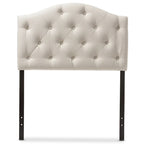Grey / Beige Camelback Twin Upholstered Headboard