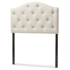 Grey / Beige Camelback Twin Upholstered Headboard