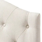 Grey / Beige Camelback Twin Upholstered Headboard