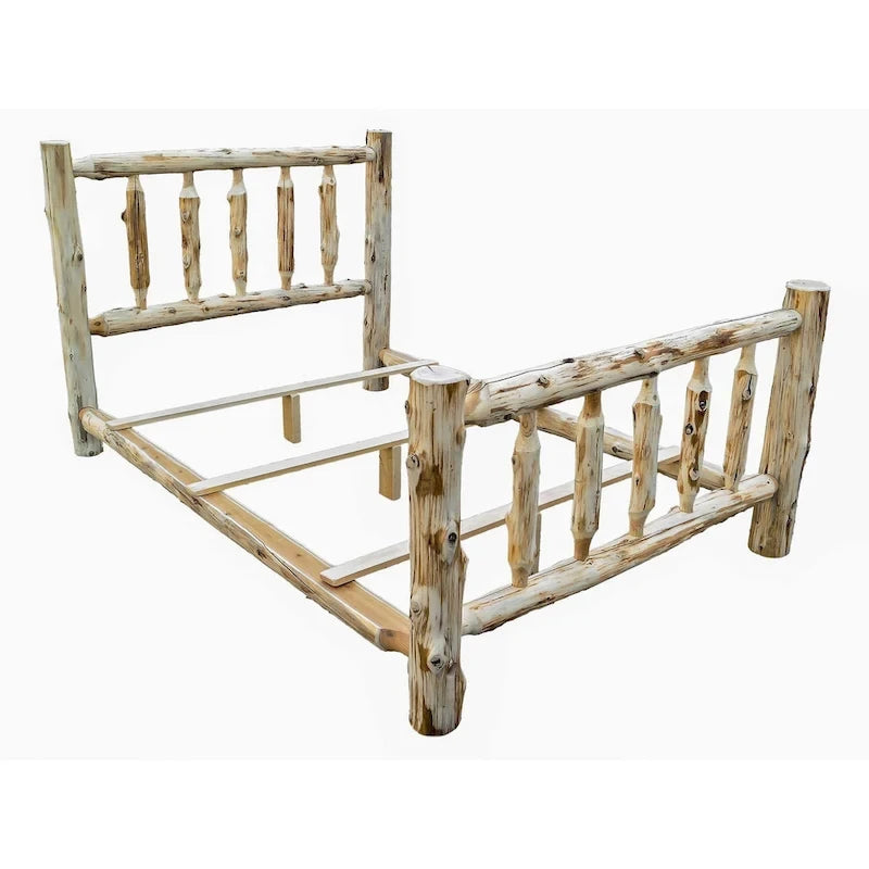 Rustic and Natural Cedar California King Traditional Log Bed