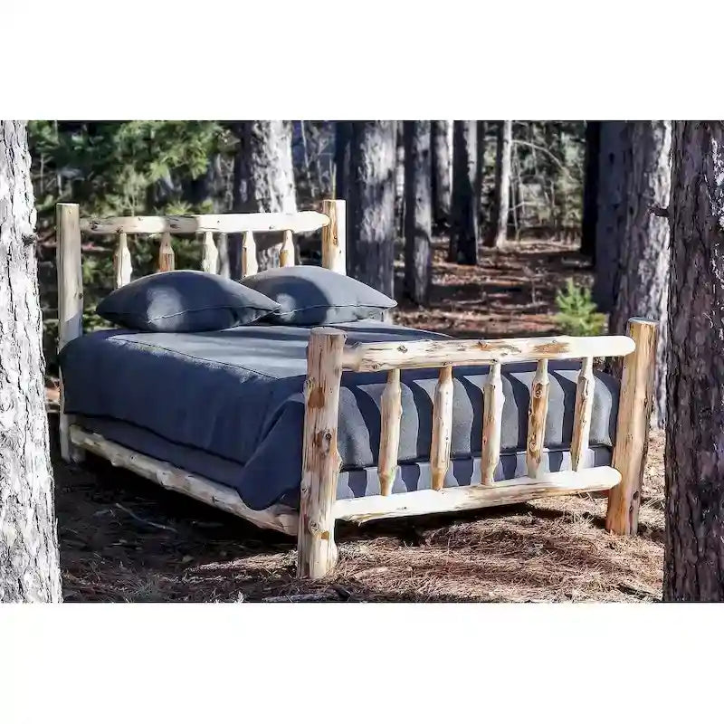 Rustic Natural Cedar Log Bed, California King, 1-Person – Rustic/Natural Cedar