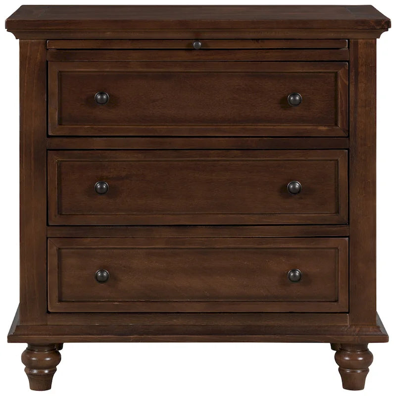 3-Drawer End Table, Blue/Brown/Black, Single