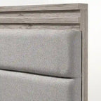 Gray Upholstered Platform Bed with LED Pier Lights & 2 Nightstands, For 1–2 People (King/Queen)
