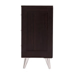 White/Walnut/Espresso Mid-Century 3-Drawer Nightstand, Single