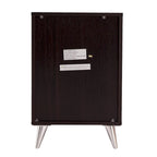 White/Walnut/Espresso Mid-Century 3-Drawer Nightstand, Single
