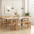 White & Oak Extendable Dining Table, Rectangular, Seats 4–6