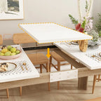 White & Oak Extendable Dining Table, Rectangular, Seats 4–6