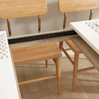 White & Oak Extendable Dining Table, Rectangular, Seats 4–6