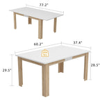 White & Oak Extendable Dining Table, Rectangular, Seats 4–6