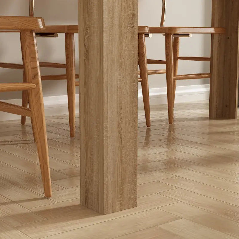 White & Oak Extendable Dining Table, Rectangular, Seats 4–6