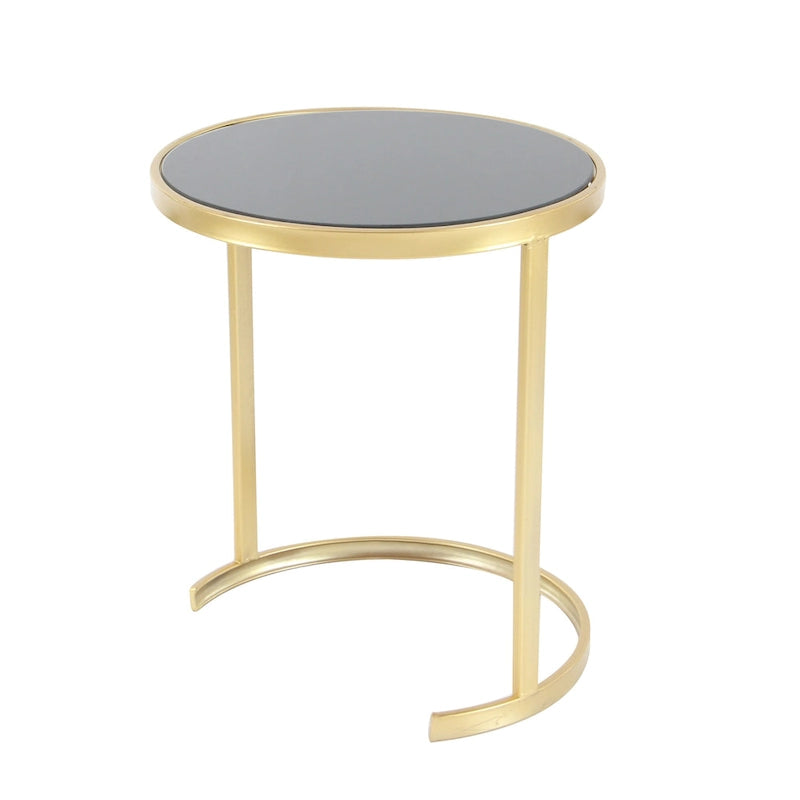 Black & Gold Stackable Side Tables, Set of 3