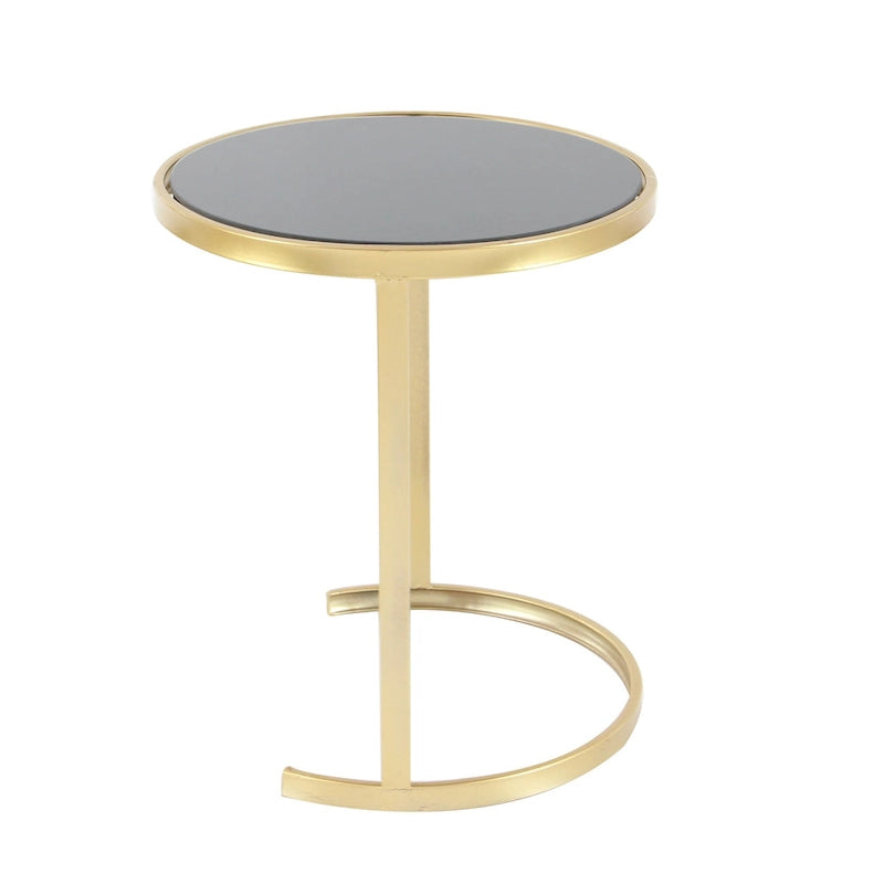 Black & Gold Stackable Side Tables, Set of 3