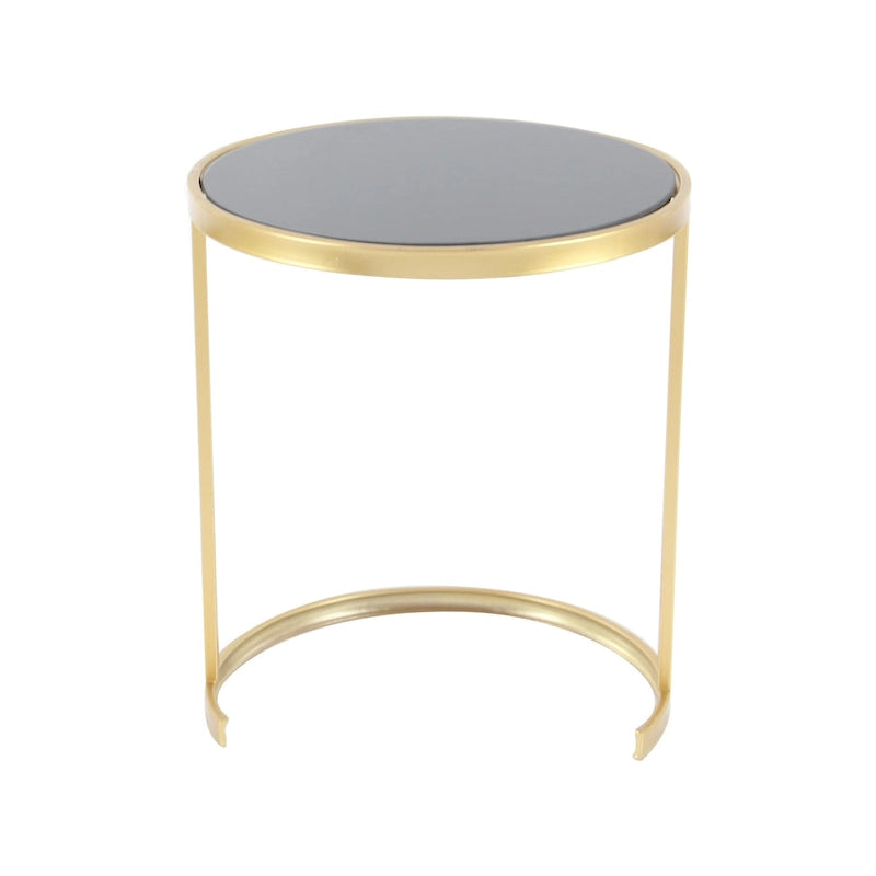 Black & Gold Stackable Side Tables, Set of 3